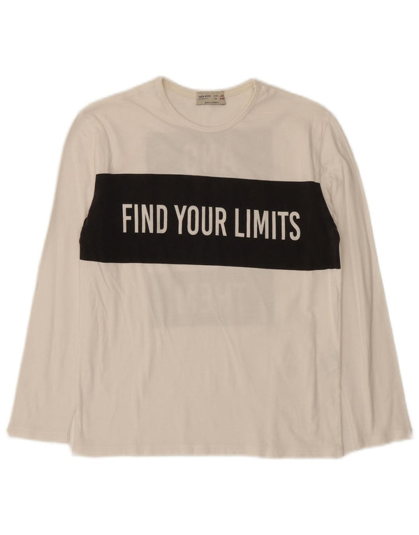 Zara Boys Graphic Top manga comprida 9-10 anos branco algodão colorblock