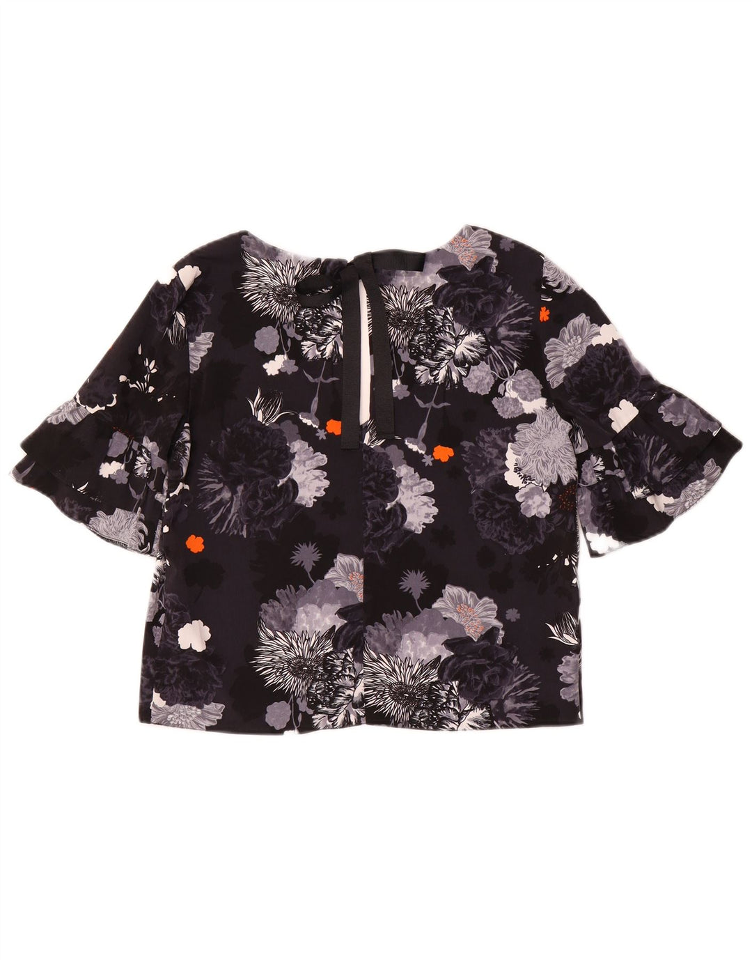 Blusa oversized feminina Topshop UK 6 XS preto floral poliéster