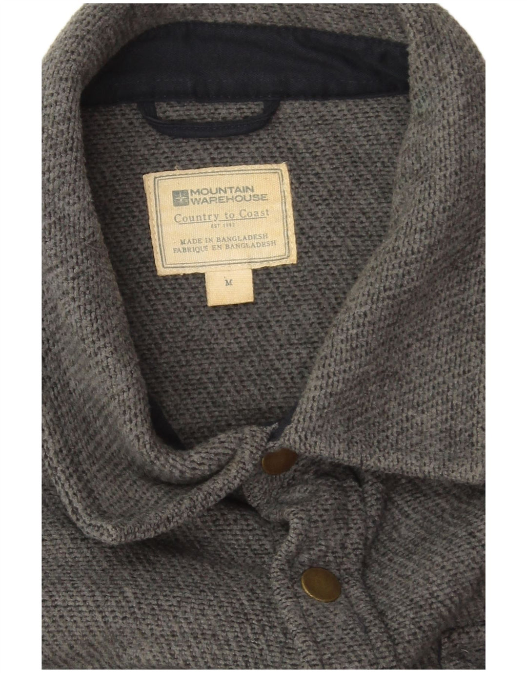 Camisa masculina de flanela Mountain Warehouse poliéster manchado cinza médio