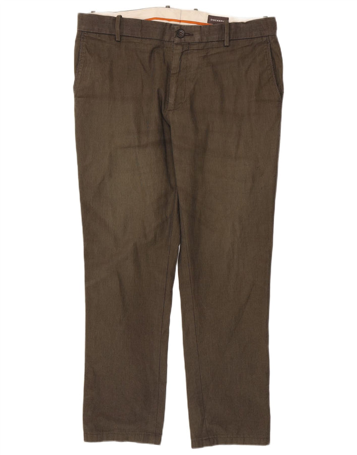 Dockers Calça Chino Masculina Reta W34 L28 Cáqui Xadrez