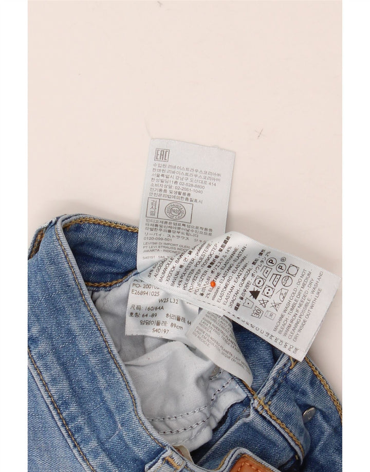 Calça jeans feminina cintura alta W25 L32 algodão azul LEVI'S