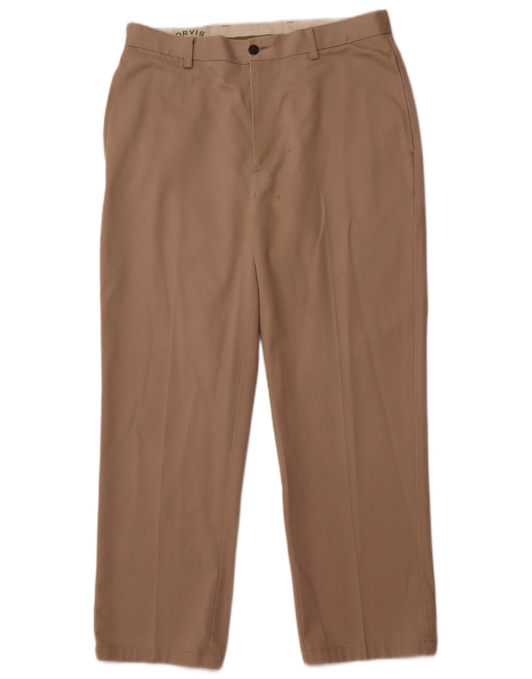 Orvis Mens Straight Chino Calças W34 L30 Algodão Bege