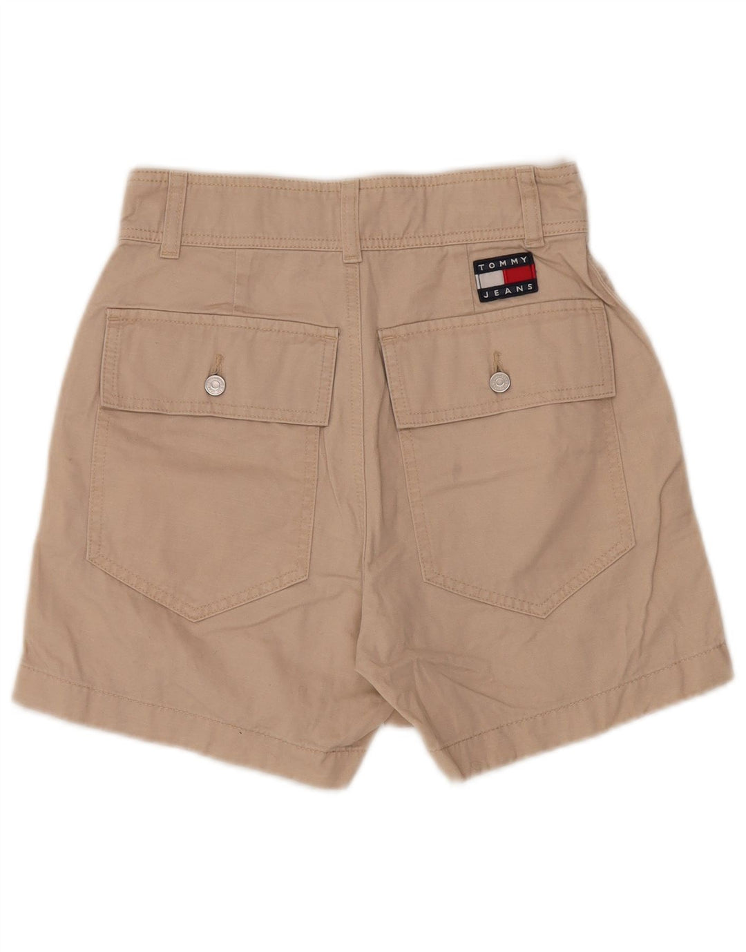 Shorts cargo feminino Tommy Hilfiger cintura alta W26 pequeno bege