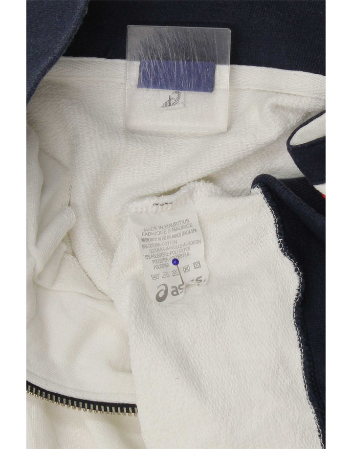 Asics Mens Tracksuit Top Jaqueta Grande Algodão Colorblock Branco