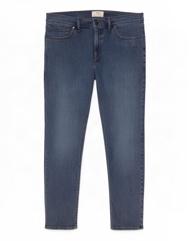 Marks & Spencer Mens Slim Jeans W38 L29 Azul Algodão