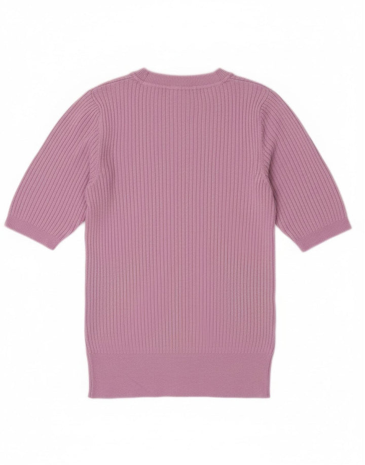 Suéter feminino Marks & Spencer com gola redonda Reino Unido 8 pequeno roxo