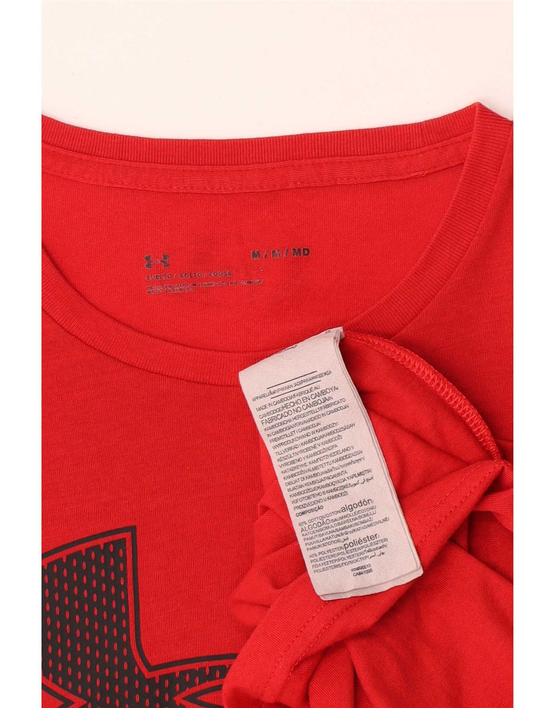 Camiseta gráfica masculina Under Armour Top médio algodão vermelho