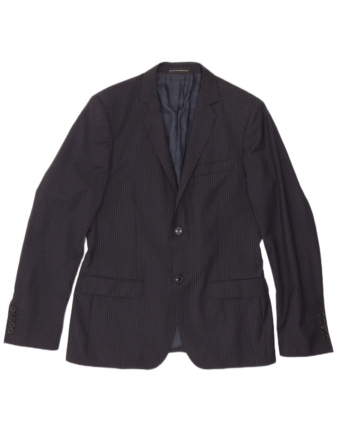 Jaqueta Blazer Masculina Massimo Rebecchi com 2 Botões Reino Unido 38 Médio Azul Marinho Listrado