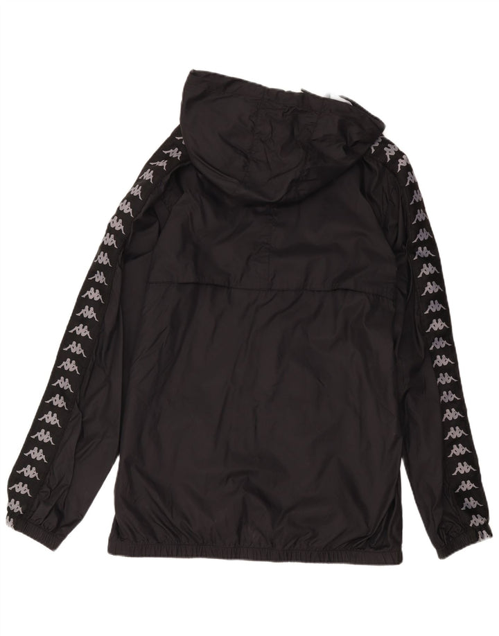 Jaqueta de chuva masculina Kappa com capuz UK 42 XL poliamida preta