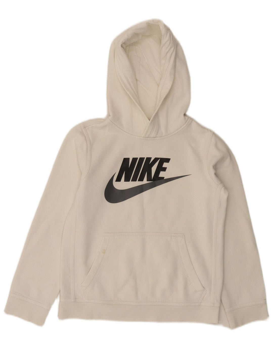 NIKE Boys Graphic Standard Fit moletom com capuz 10-11 anos médio branco