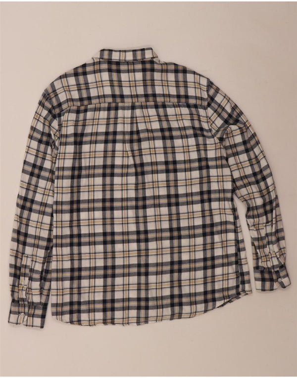 WRANGLER Mens Regular Fit Flannel Shirt XL White Check Cotton