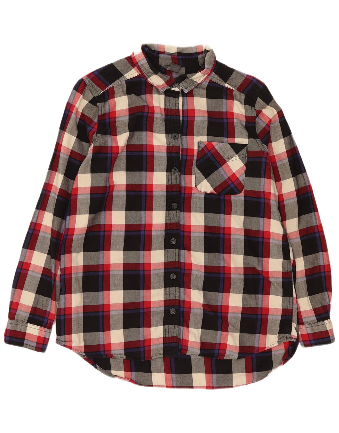 Camisa feminina de flanela EDDIE BAUER Reino Unido 14 algodão xadrez médio multicolorido