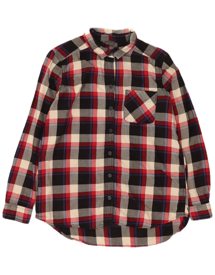 Camisa feminina de flanela EDDIE BAUER Reino Unido 14 algodão xadrez médio multicolorido