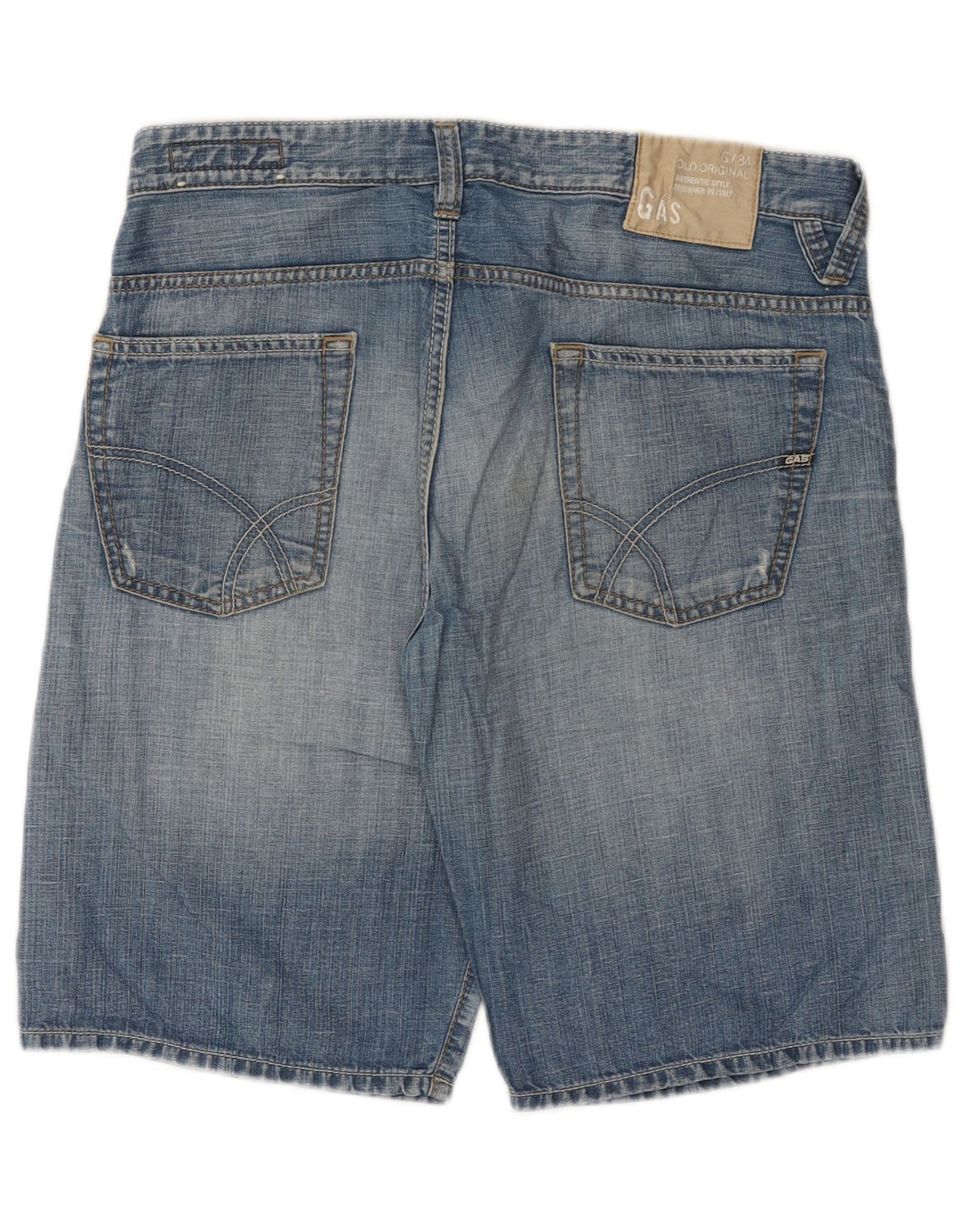 Shorts jeans masculino Gas W34 grande algodão azul