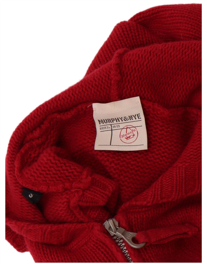 Suéter cardigã feminino com capuz MURPHY & NYE Reino Unido 10 pequeno Borgonha