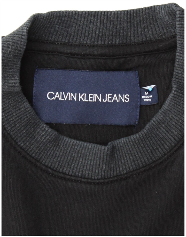 CALVIN KLEIN JEANS moletom masculino jumper médio algodão preto