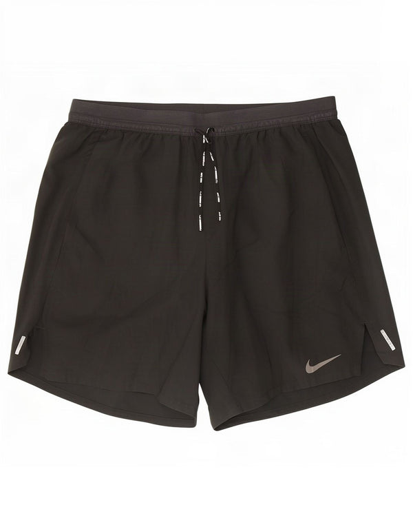 Shorts esportivos femininos Nike Dri Fit UK 12 poliéster preto médio
