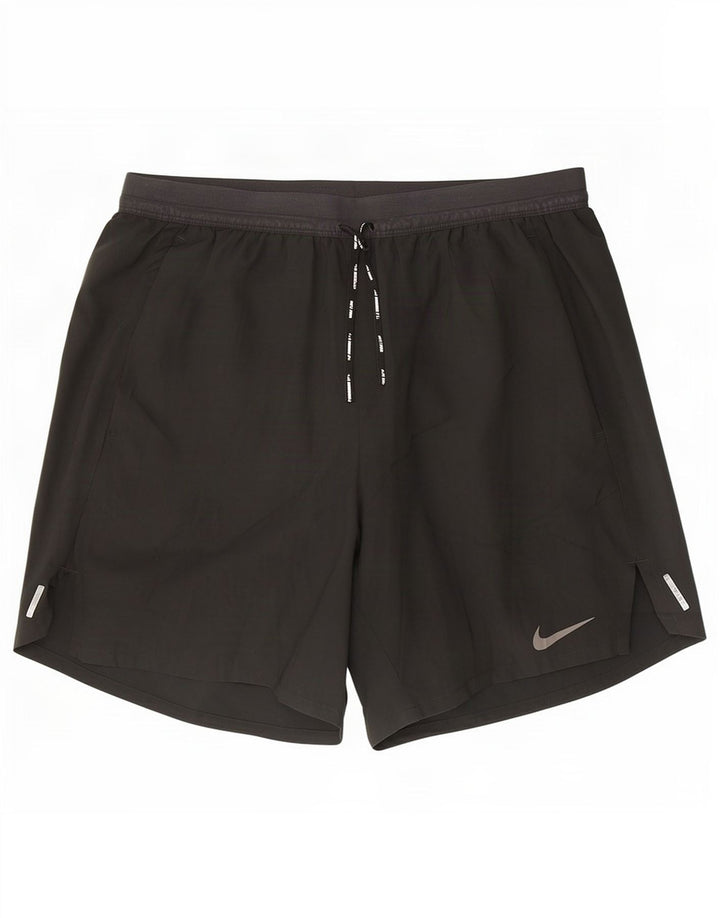 Shorts esportivos femininos Nike Dri Fit UK 12 poliéster preto médio