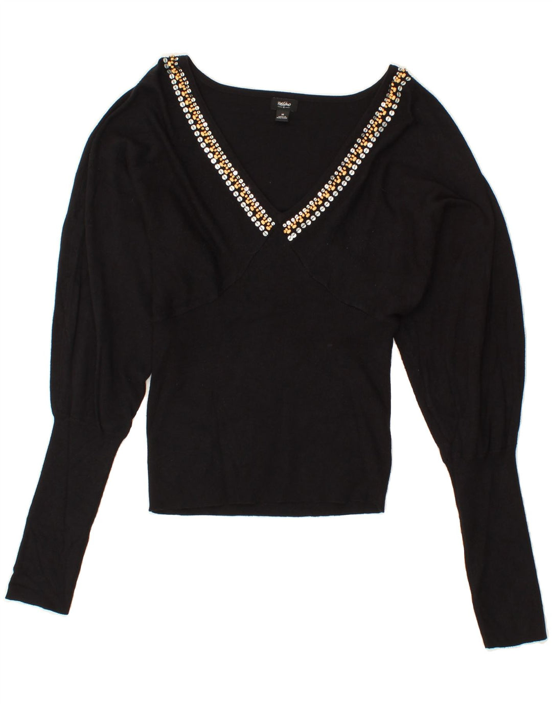 MOSSIMO Womens Blouse Top UK 12 Medium Black Rayon Vintage Mossimo and Second-Hand Mossimo from Messina Hembry 
