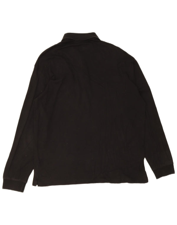 Camisa polo masculina de manga comprida Hugo Boss XL algodão preto