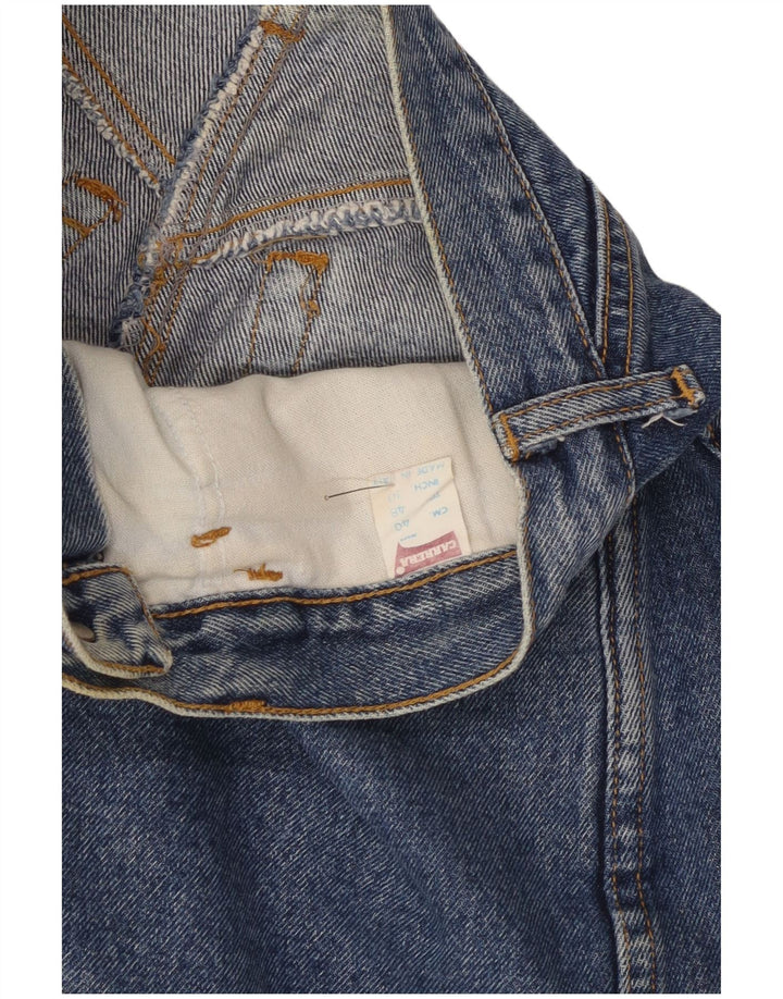 Saia jeans feminina Carrera Midi W30 algodão azul médio
