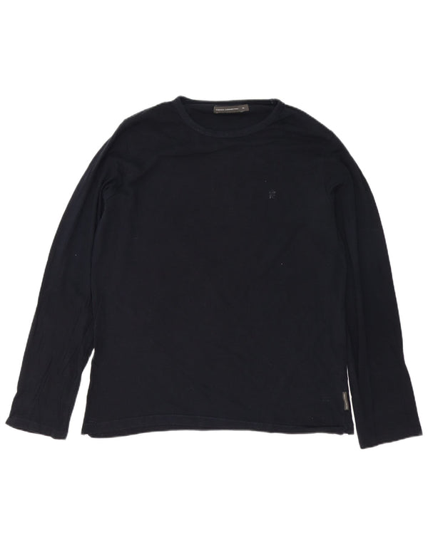 French Connection Mens Top Manga Longa XL Azul Marinho Algodão