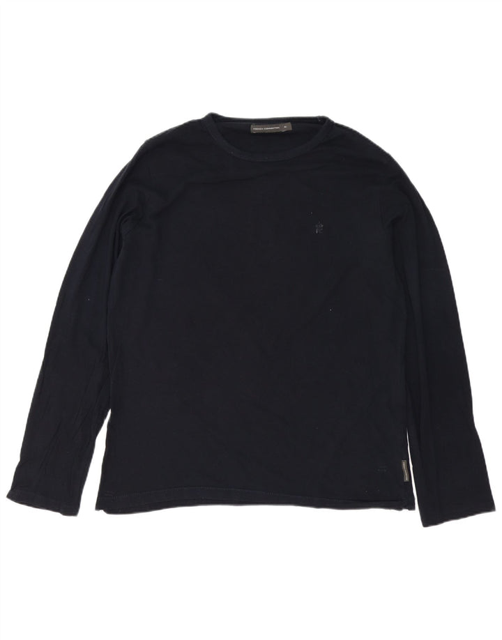 French Connection Mens Top Manga Longa XL Azul Marinho Algodão