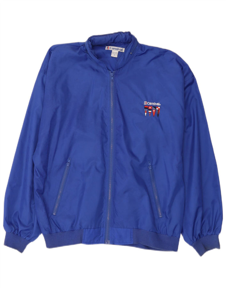 Jaqueta Bomber Masculina Vintage com Capuz Reino Unido 38 Médio Azul Nylon