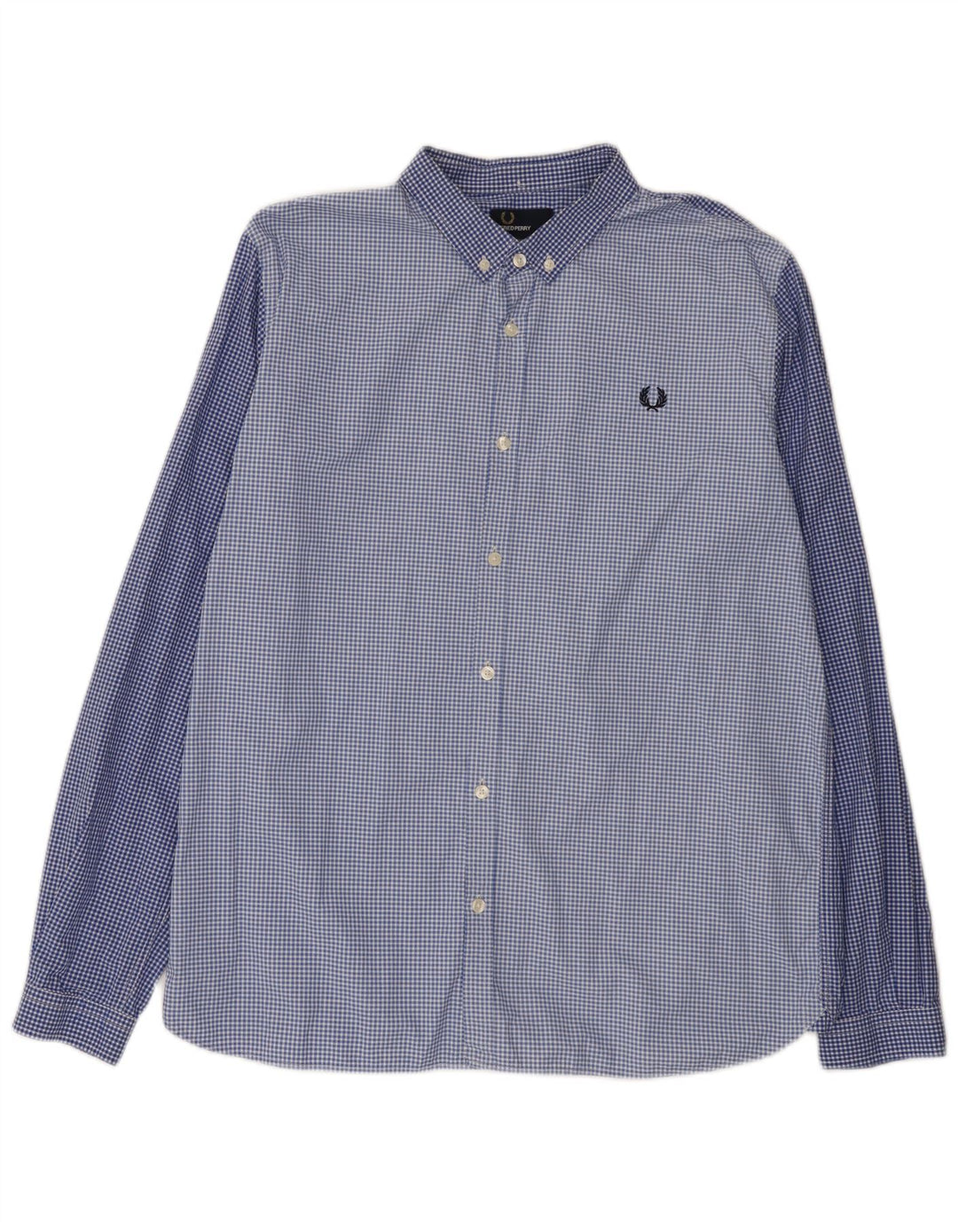 Camisa masculina Slim Fit Fred Perry XL azul algodão guingão