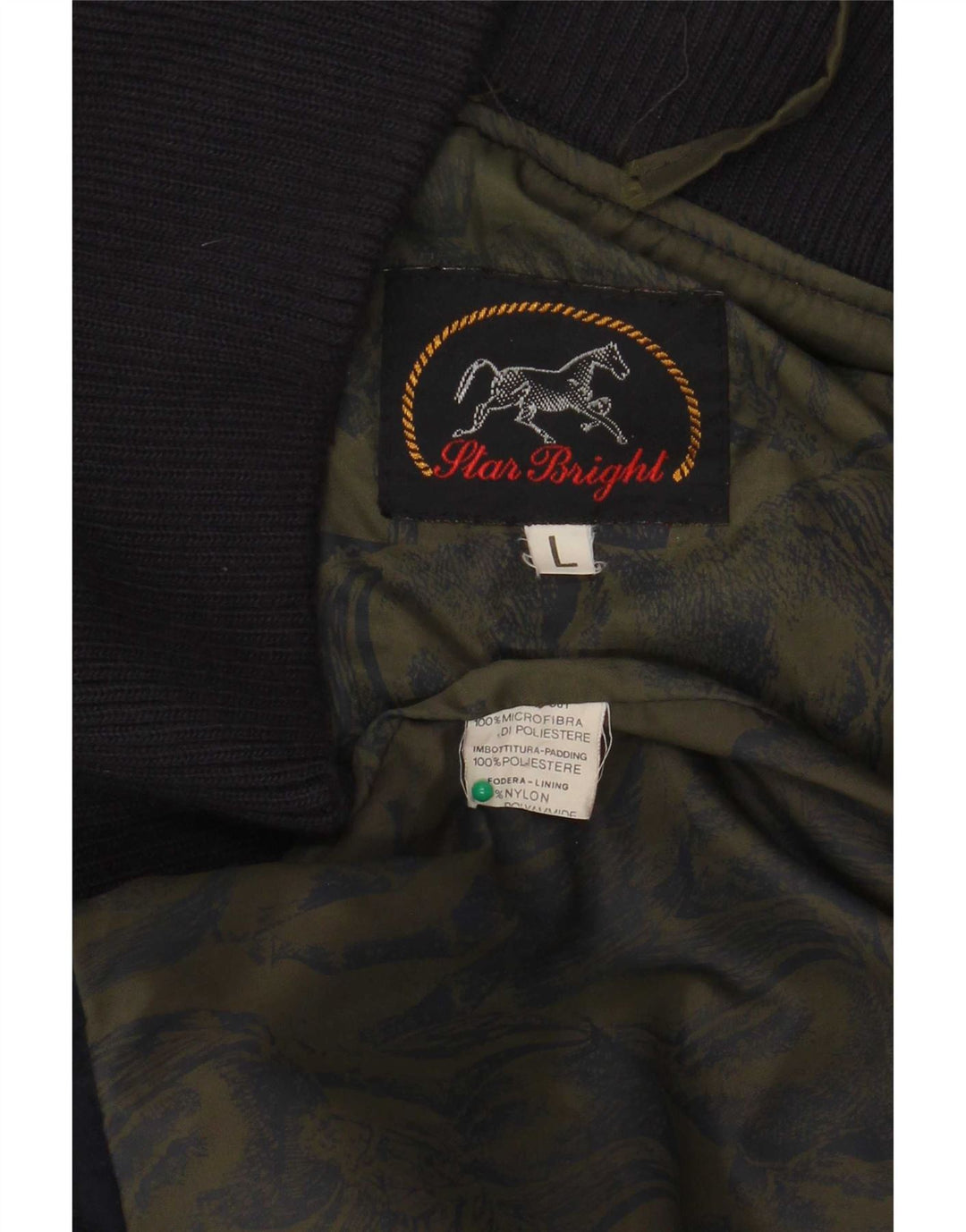 Gilet acolchoado de peito duplo masculino vintage UK 40 grande poliéster azul marinho