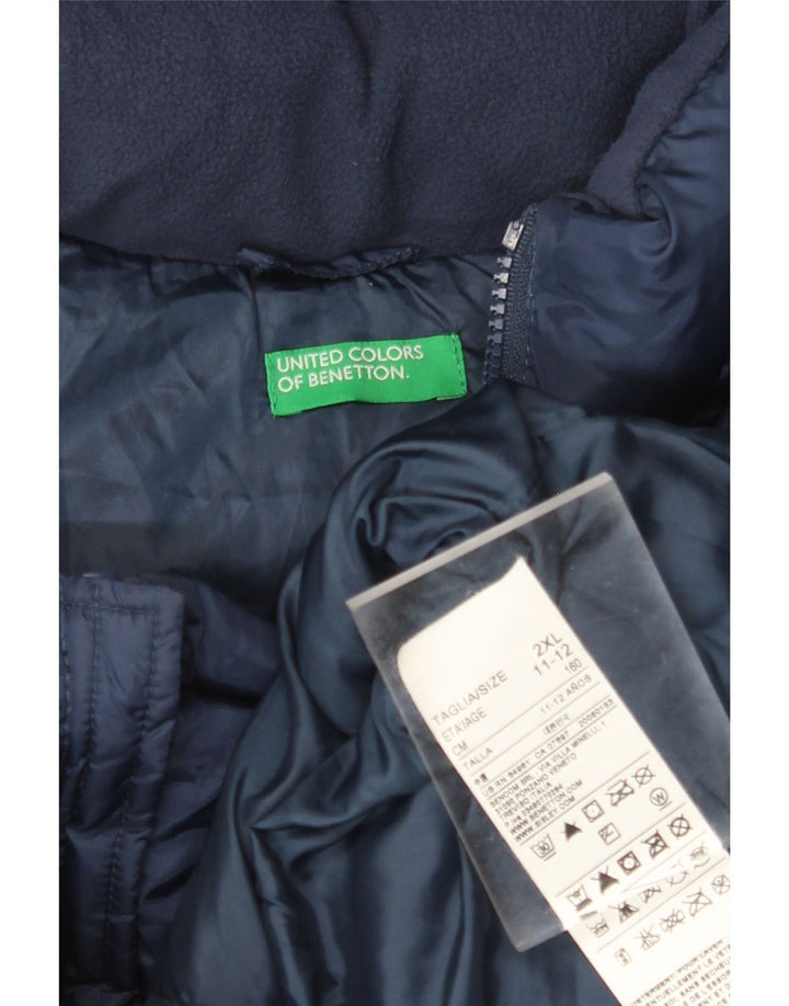 Colete acolchoado com capuz para meninos BENETTON 11-12 anos 2XL azul marinho poliamida