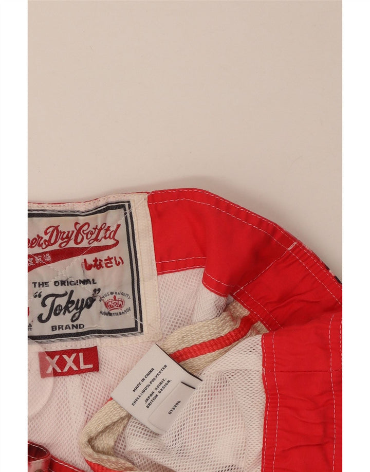 Shorts de natação masculino SUPERDRY 2XL poliéster floral vermelho