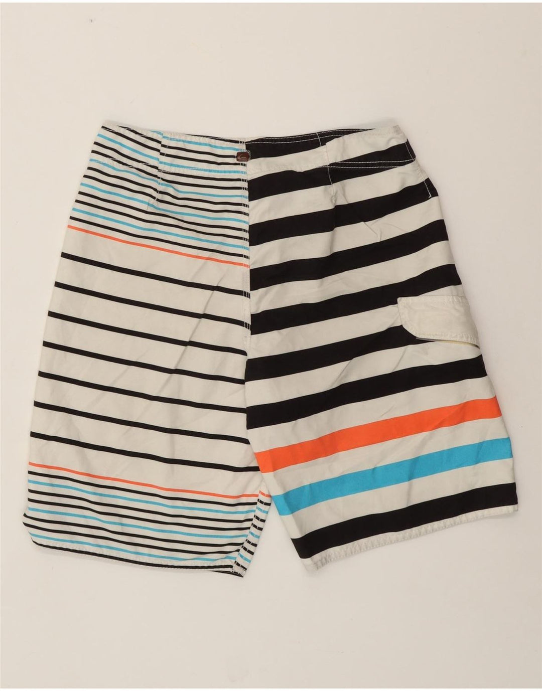 Shorts de natação masculino QUIKSILVER médio listrado branco