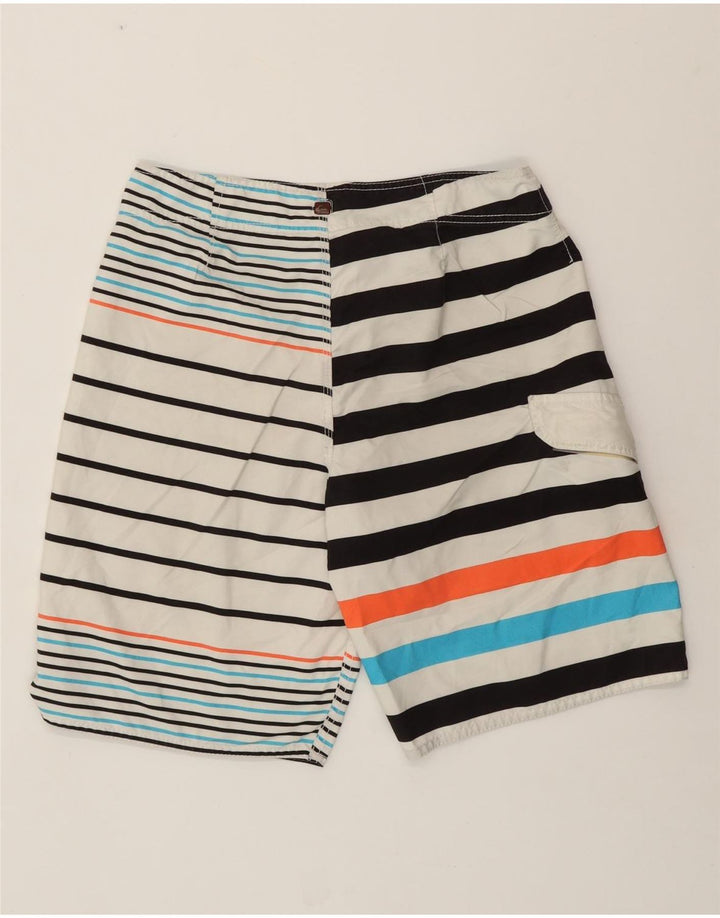 Shorts de natação masculino QUIKSILVER médio listrado branco