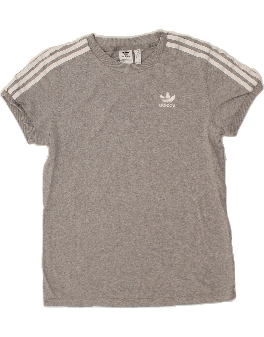ADIDAS Womens T-Shirt Top UK 6 XS Grey Cotton Vintage Adidas and Second-Hand Adidas from Messina Hembry 