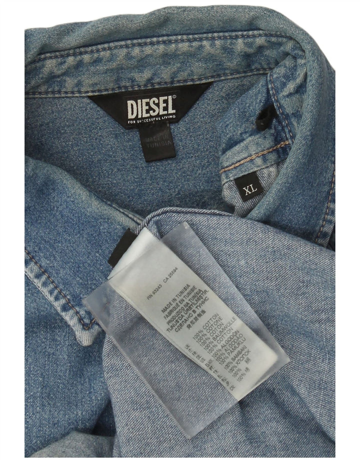 Camisa jeans masculina Diesel XL azul algodão