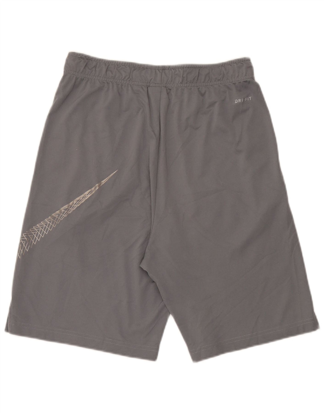 Shorts esportivos Nike masculinos Dri Fit Graphic cinza médio poliéster