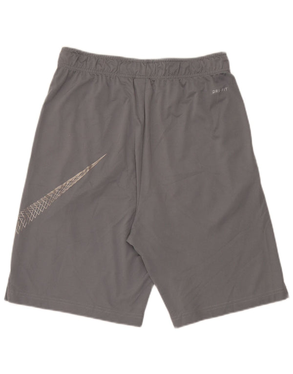 Shorts esportivos Nike masculinos Dri Fit Graphic cinza médio poliéster
