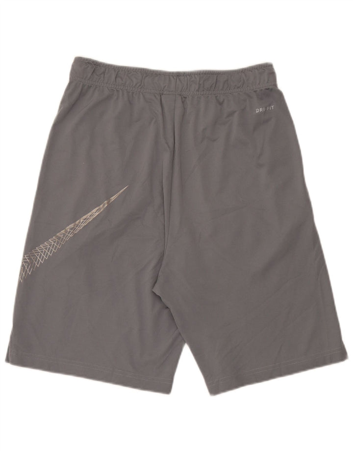Shorts esportivos Nike masculinos Dri Fit Graphic cinza médio poliéster
