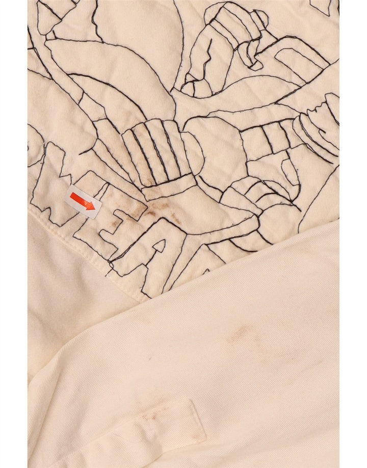 Camisa gráfica masculina vintage grande algodão branco