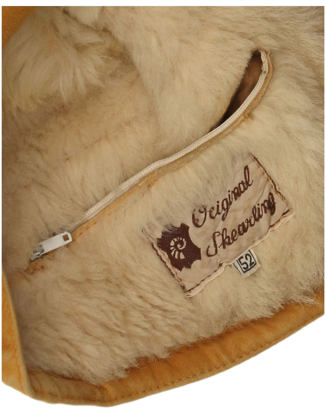 Jaqueta masculina VINTAGE Shearling IT 52 XL Bege Shearling