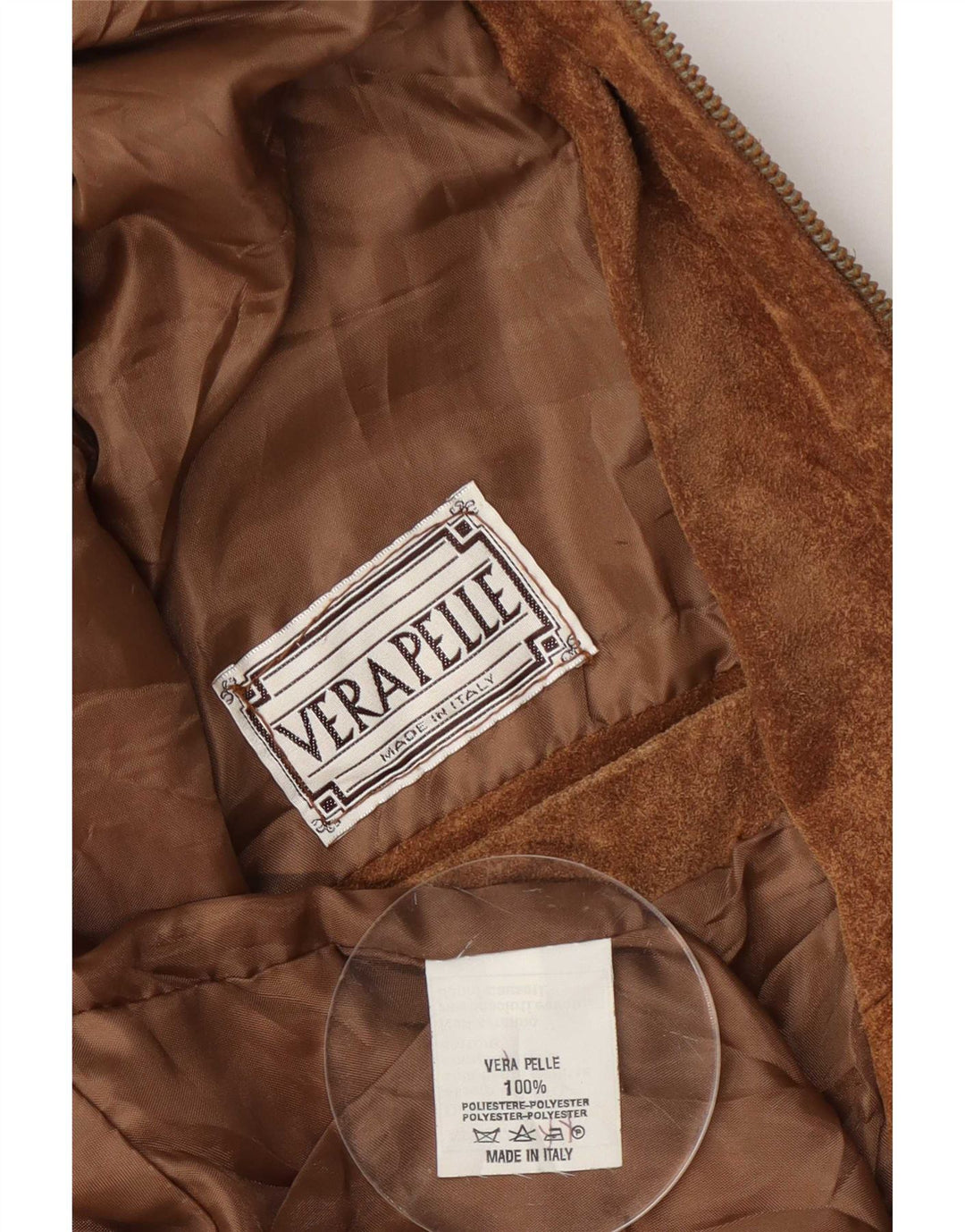 Jaqueta masculina vintage de camurça IT 48 couro marrom médio