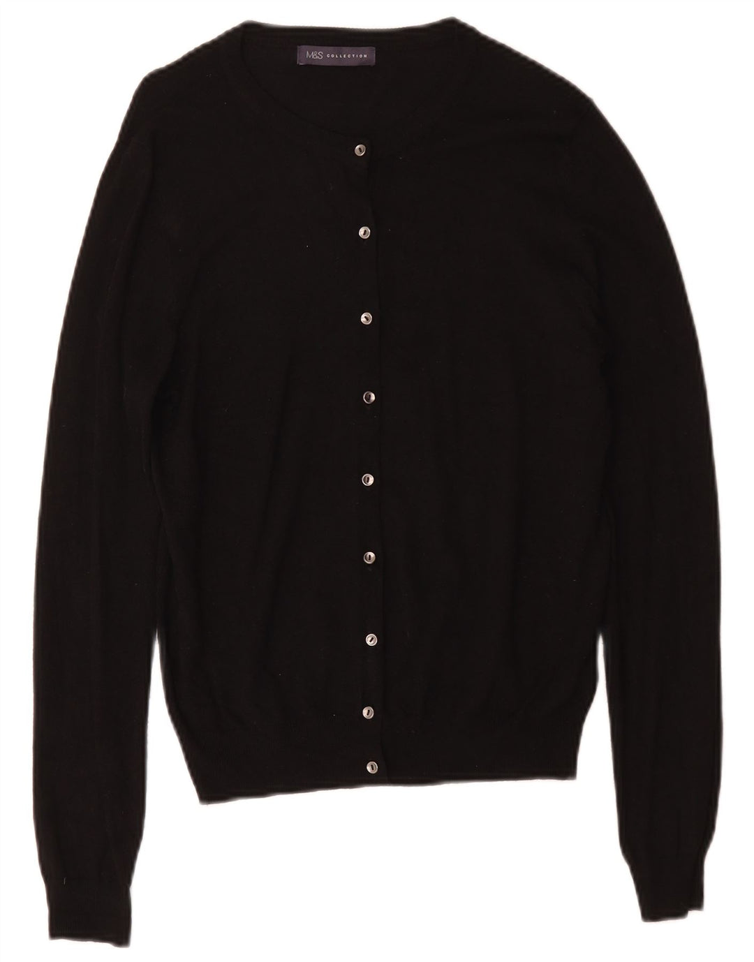 Suéter cardigã feminino Marks & Spencer Reino Unido 12 viscose preta média