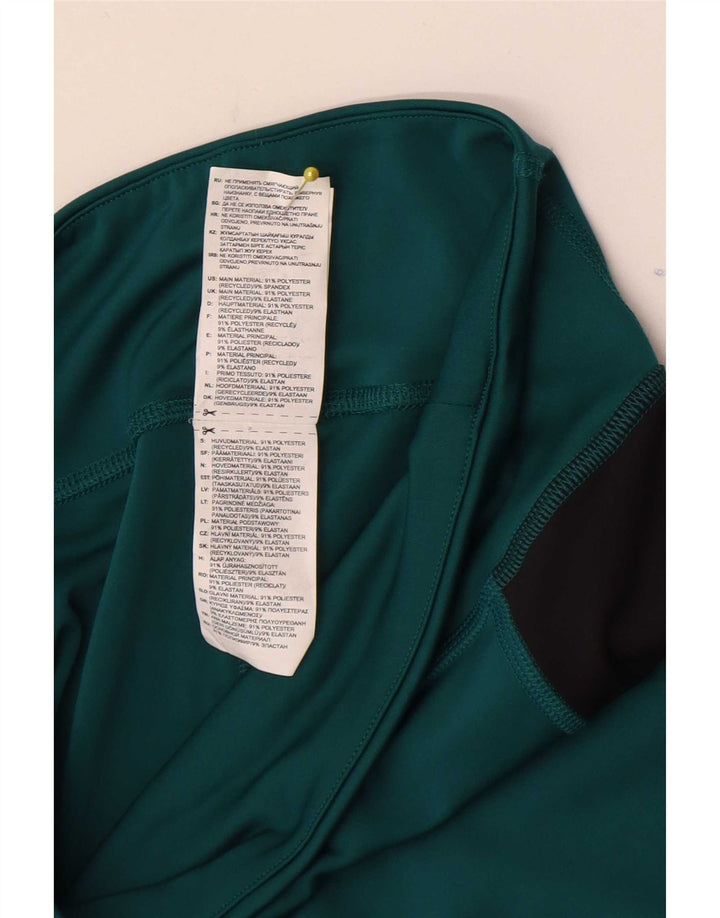 Leggings femininos Reebok Graphic UK 8/10 pequeno verde colorblock poliéster