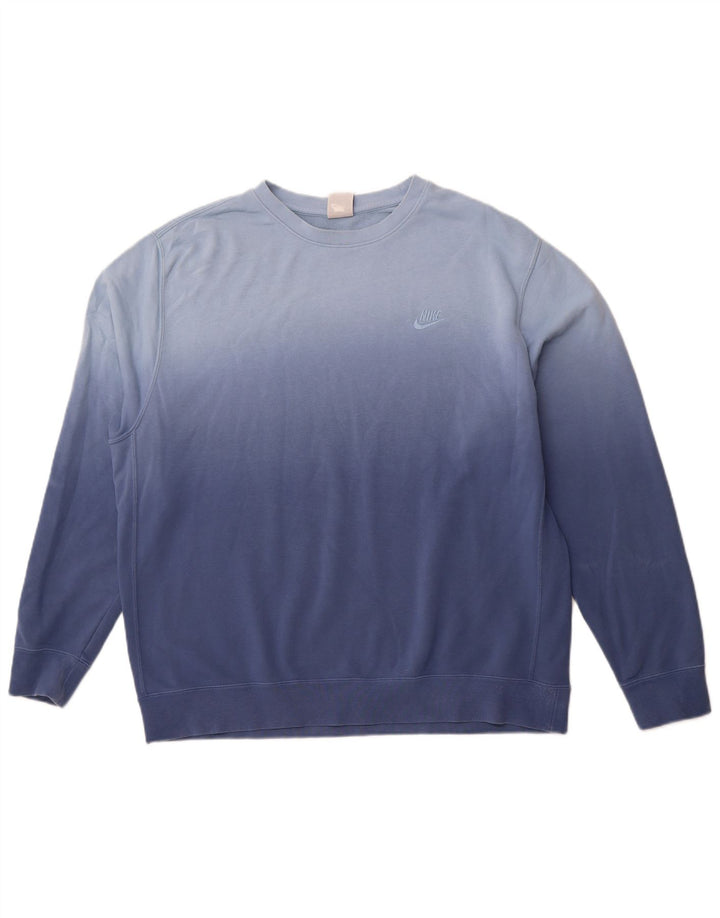 Moletom masculino NIKE Jumper XL azul colorblock algodão