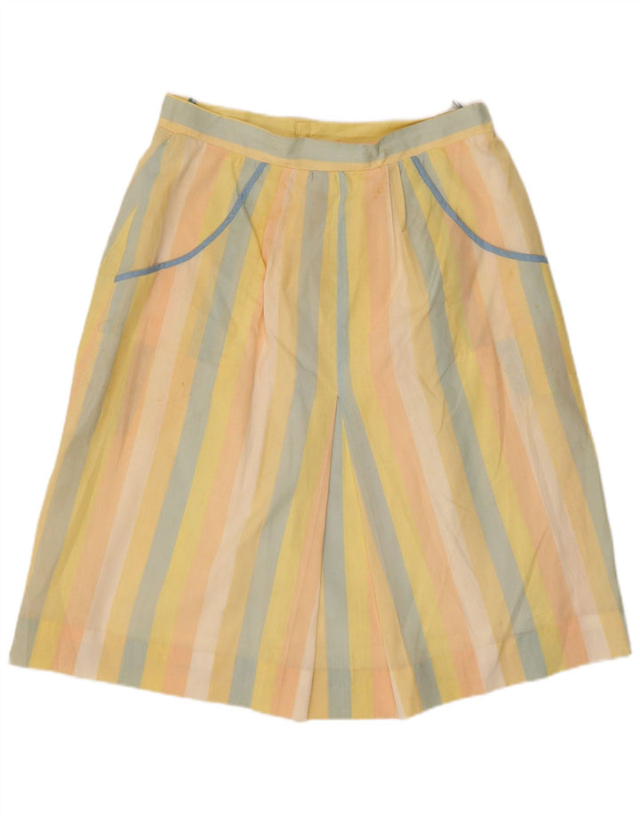 Saia vintage feminina linha A W32 grande listrada multicolorida