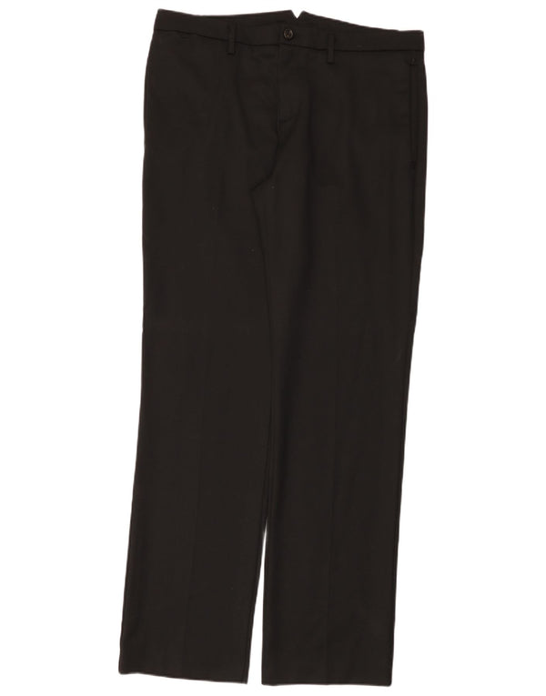 Calça casual reta masculina Benetton IT 50 grande W36 L35 poliéster preto