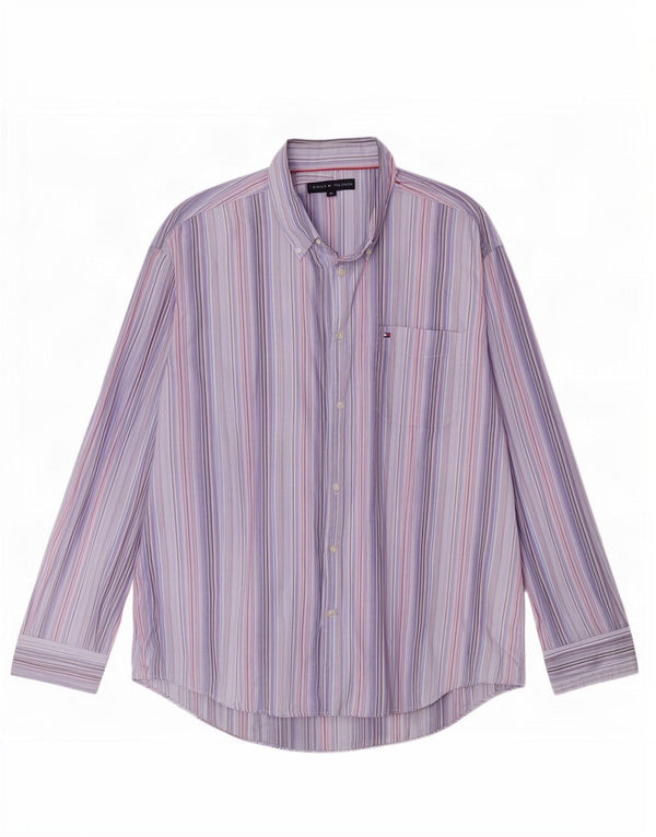 Camisa masculina Tommy Hilfiger XL listrada azul algodão