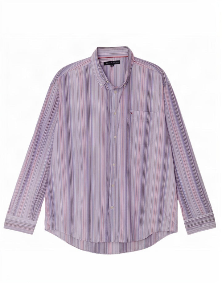 Camisa masculina Tommy Hilfiger XL listrada azul algodão