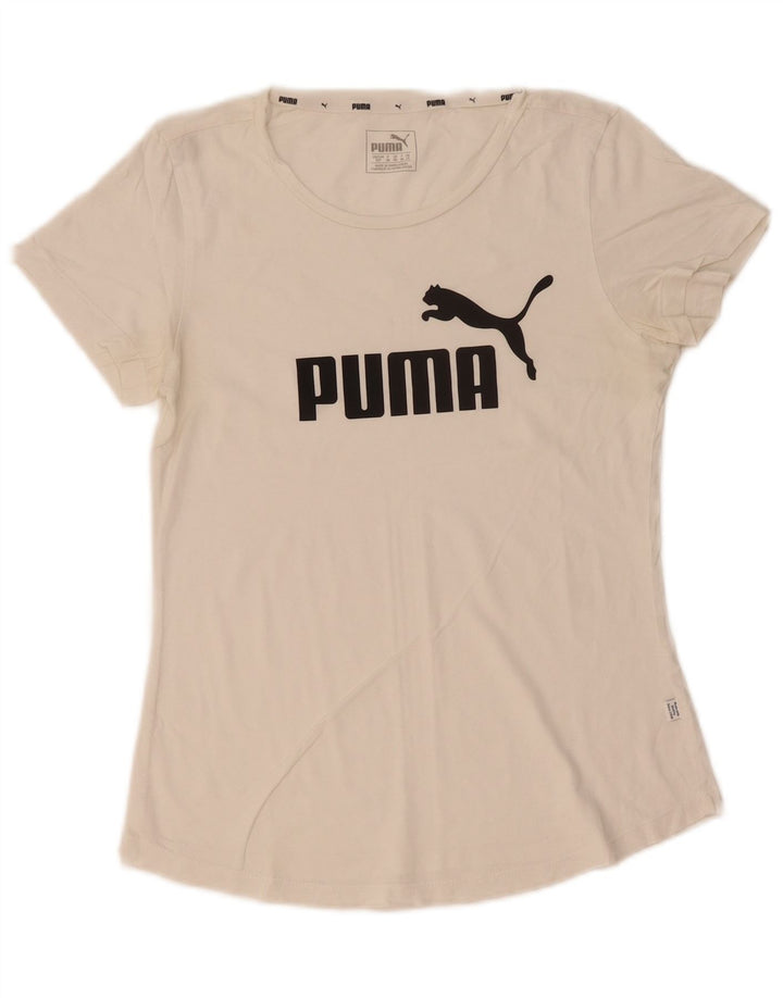 Puma Camiseta Feminina Graphic Top UK 10 Pequena Branca